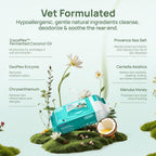 Hicc Pet plant based wipes texture demonstration on a dog paw
