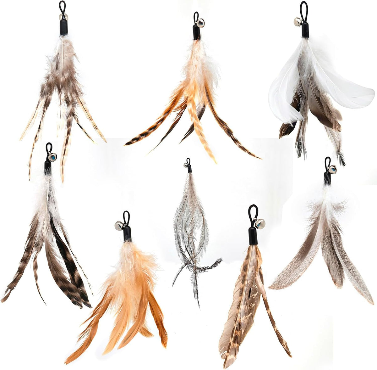 miwoowim Cat Toys Interactive for Indoor Cats, 2PCS Ultra-Long Teaser(50"+38")+9PCS Da Bird Feather Refills, Fishing Pole Toy,Retractable Cat Wand Toy and Feather Toys Refills Attachment Replacement - Image 10