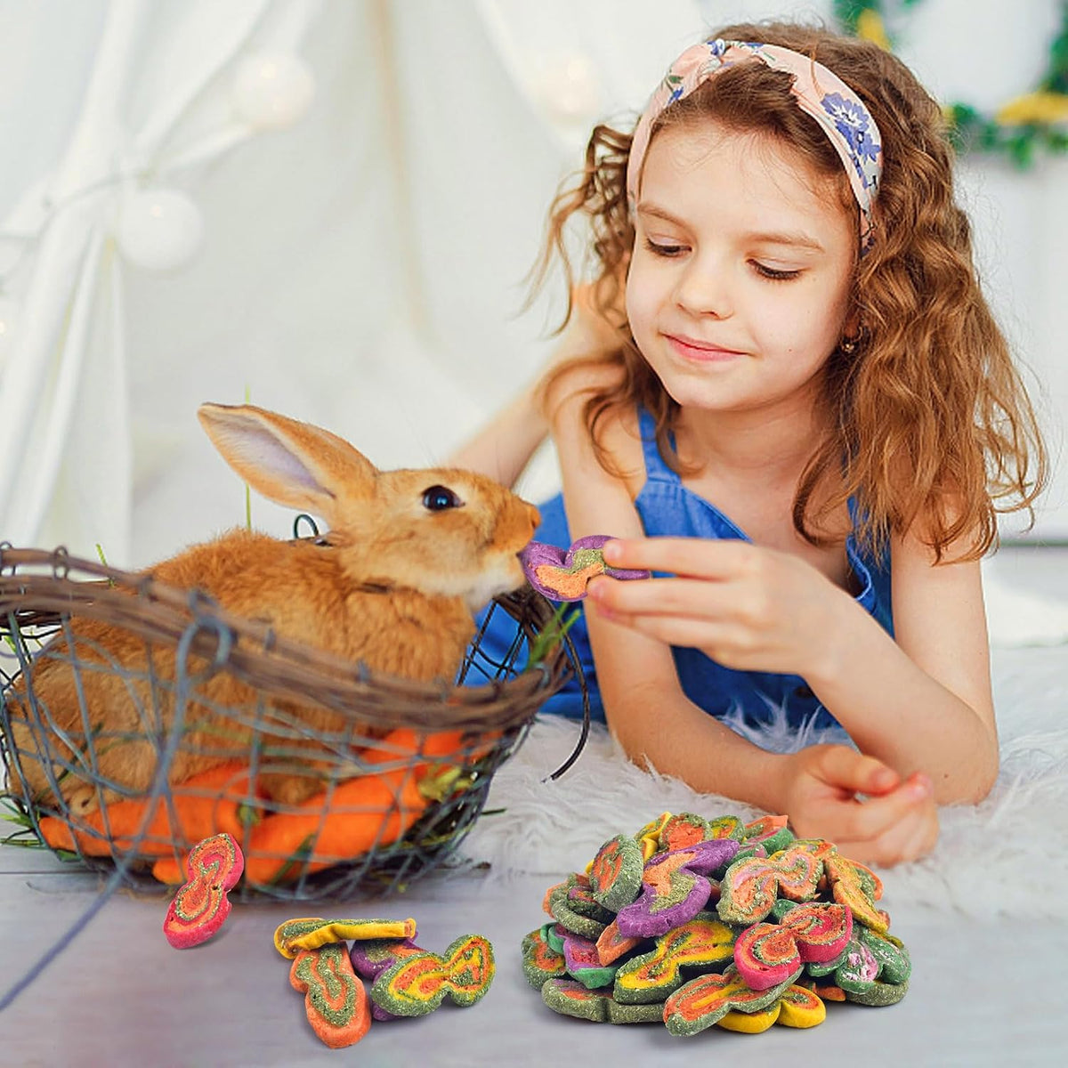 Natural vegetable infused rabbit snacks display
