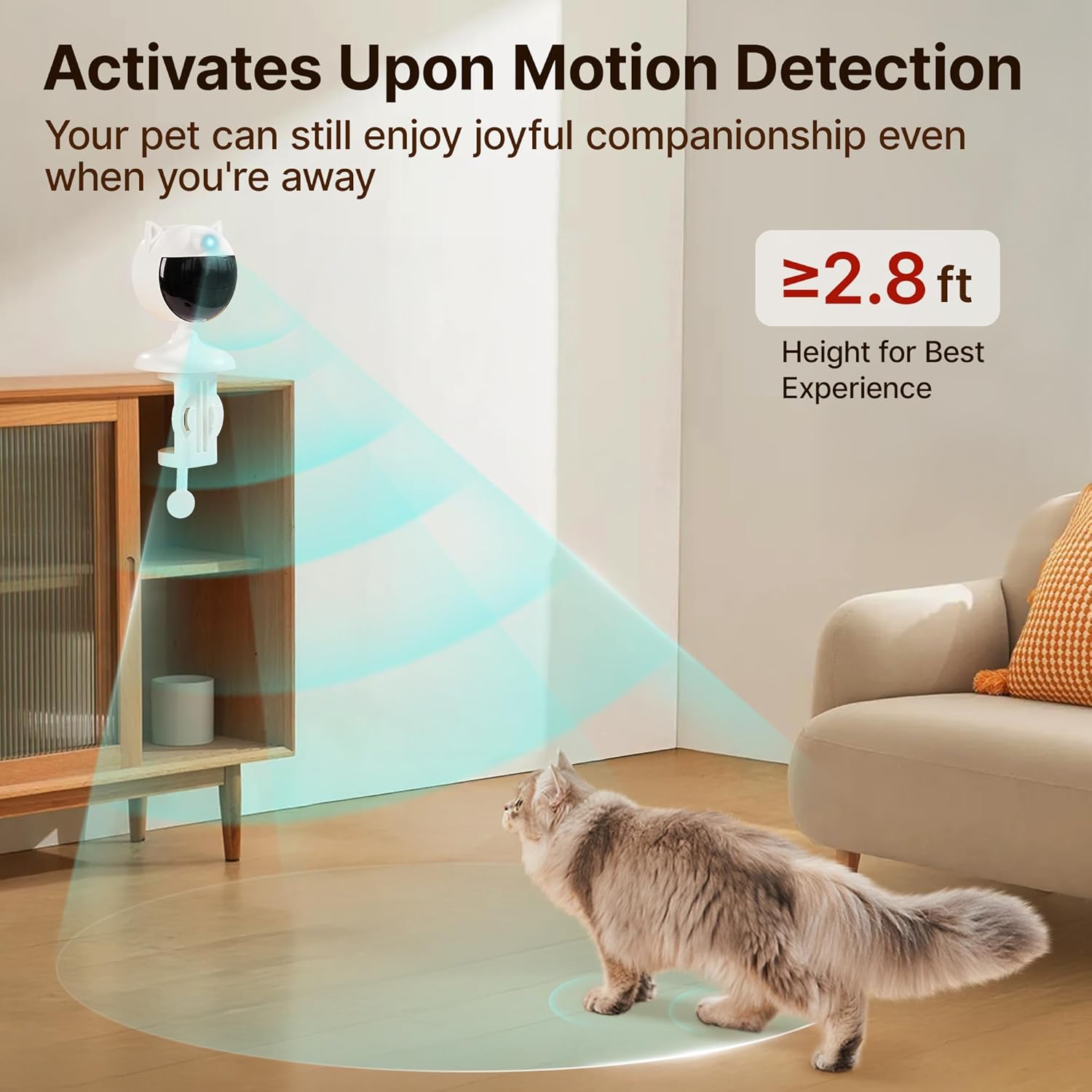 Potaroma interactive laser pointer showing thirty sixty degree rotating base and tilt mechanism