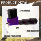 Equestrian grooming supplies purple hoof pick with stiff bristles