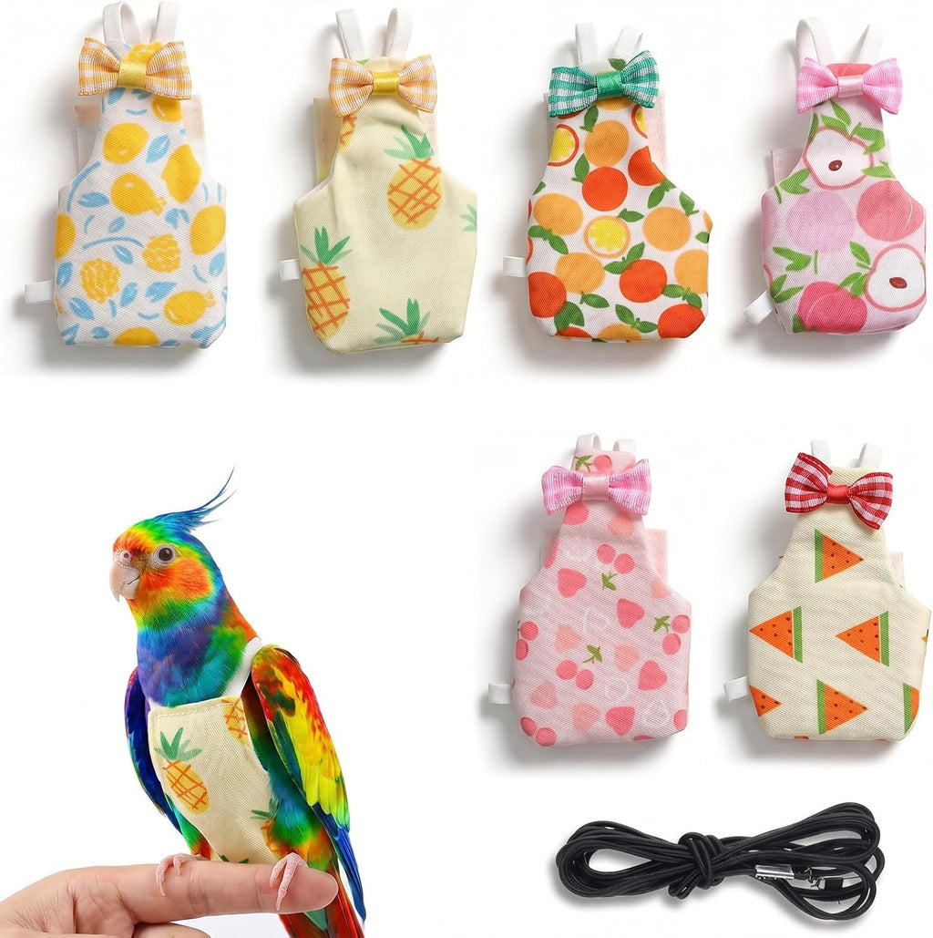 6 Pcs Bird Diaper, Reusable Chicken Diapers, Parrot Diaper Flight Suit with Waterproof Inner - Cute Pet Bird Diapers for Cockatiel Budgie Canary Lovebird - Image 1