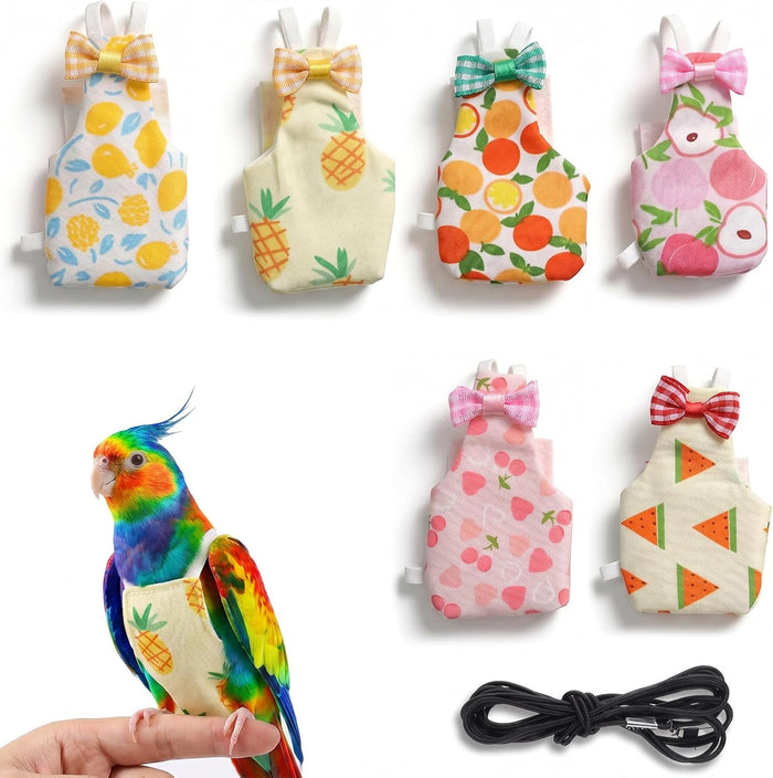 6 Pcs Bird Diaper, Reusable Chicken Diapers, Parrot Diaper Flight Suit with Waterproof Inner - Cute Pet Bird Diapers for Cockatiel Budgie Canary Lovebird - Image 1
