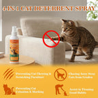 Pjordo citrus spray protecting a leather sofa from a cat