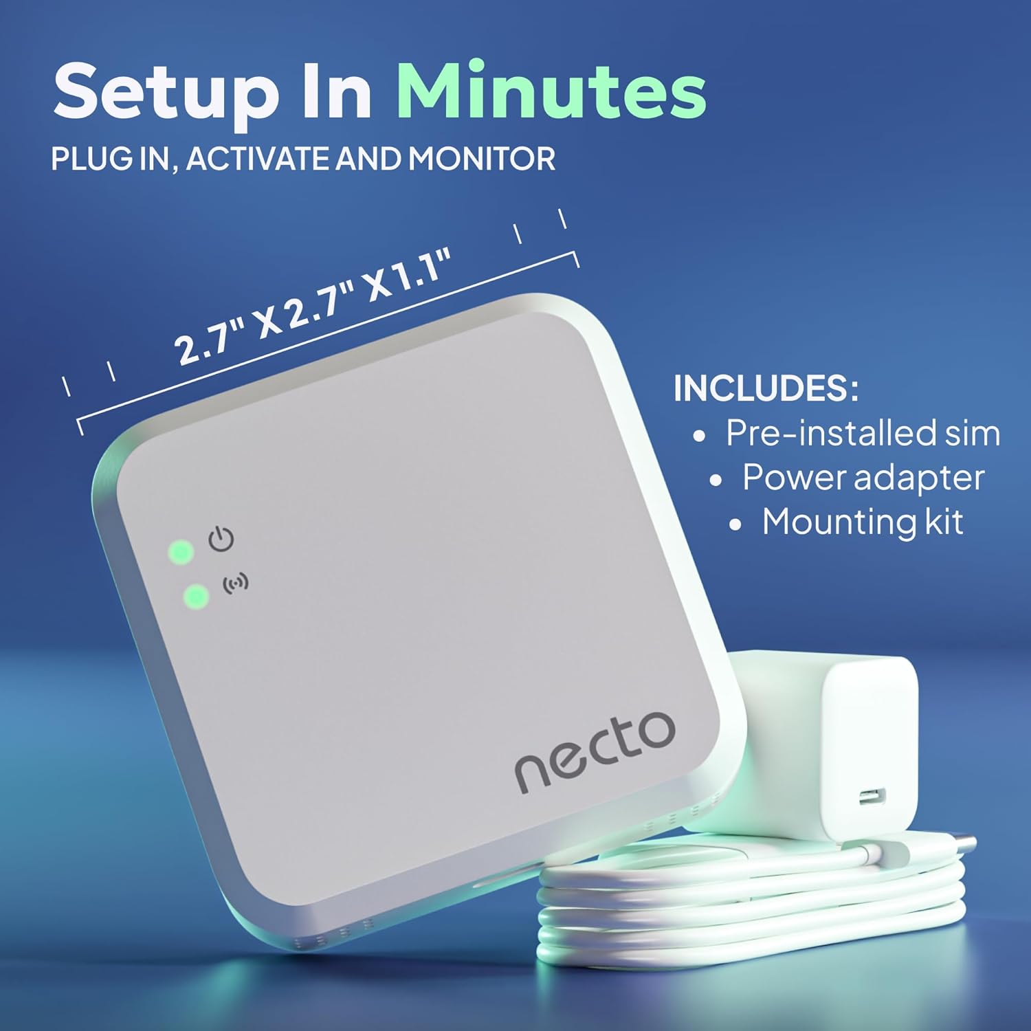 Detailed view of Necto humidity and temperature monitor