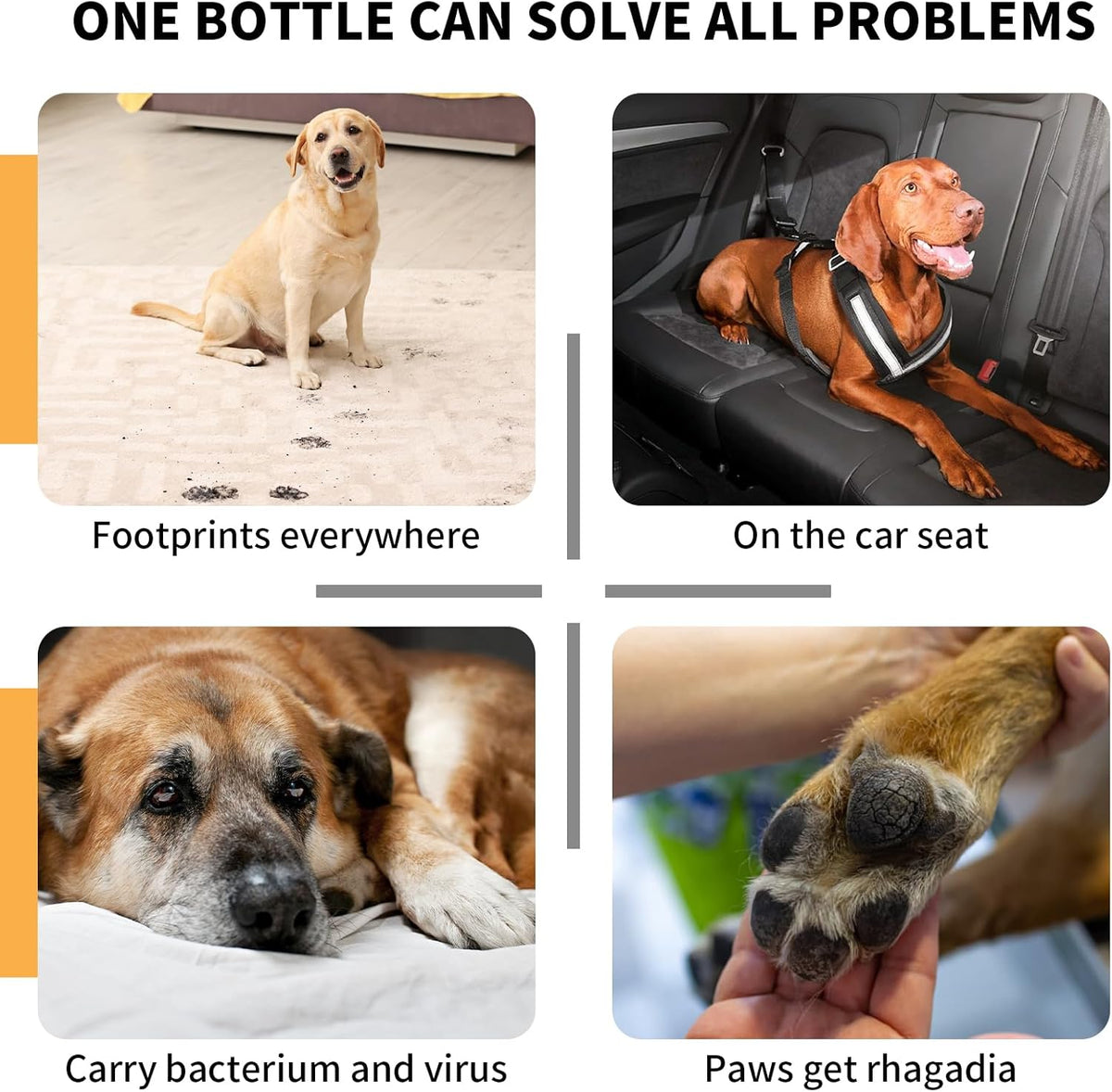 GJYC PET paw cleaner 6.8 fluid ounce bottle size