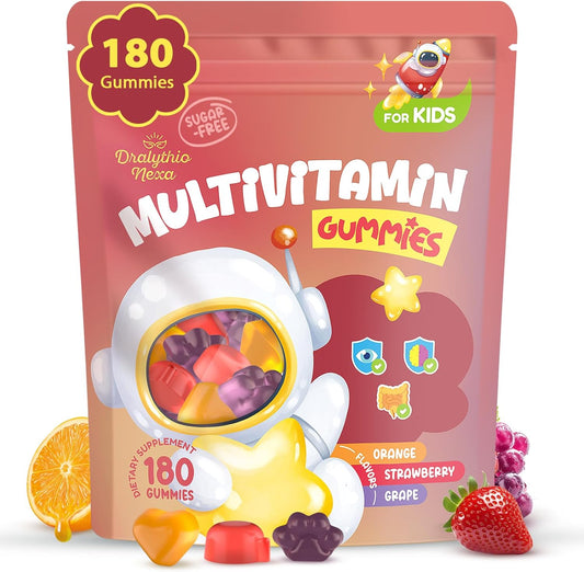 Dralythio Nexa kids multivitamin 180 Gummies bag with omega 3 and lutein
