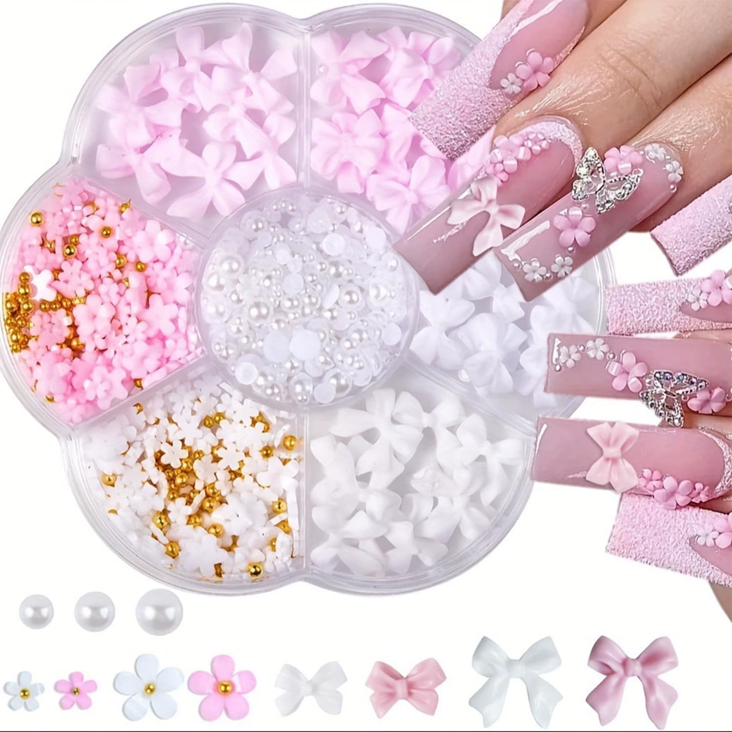Ningbo Sundy 3D bow and flower nail charms kit