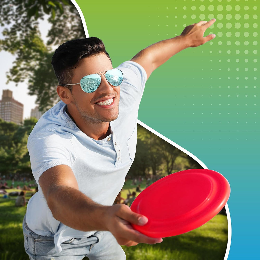 Durable 10 inch flying discs stack for beach and park use