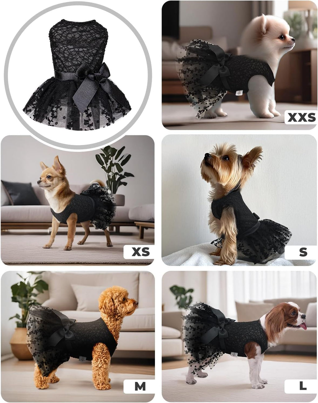 CuteBone dog dress medium size on a small toy breed puppy
