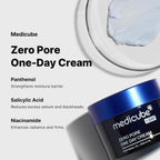 Medicube Zero Pore One Day Cream active ingredient highlights