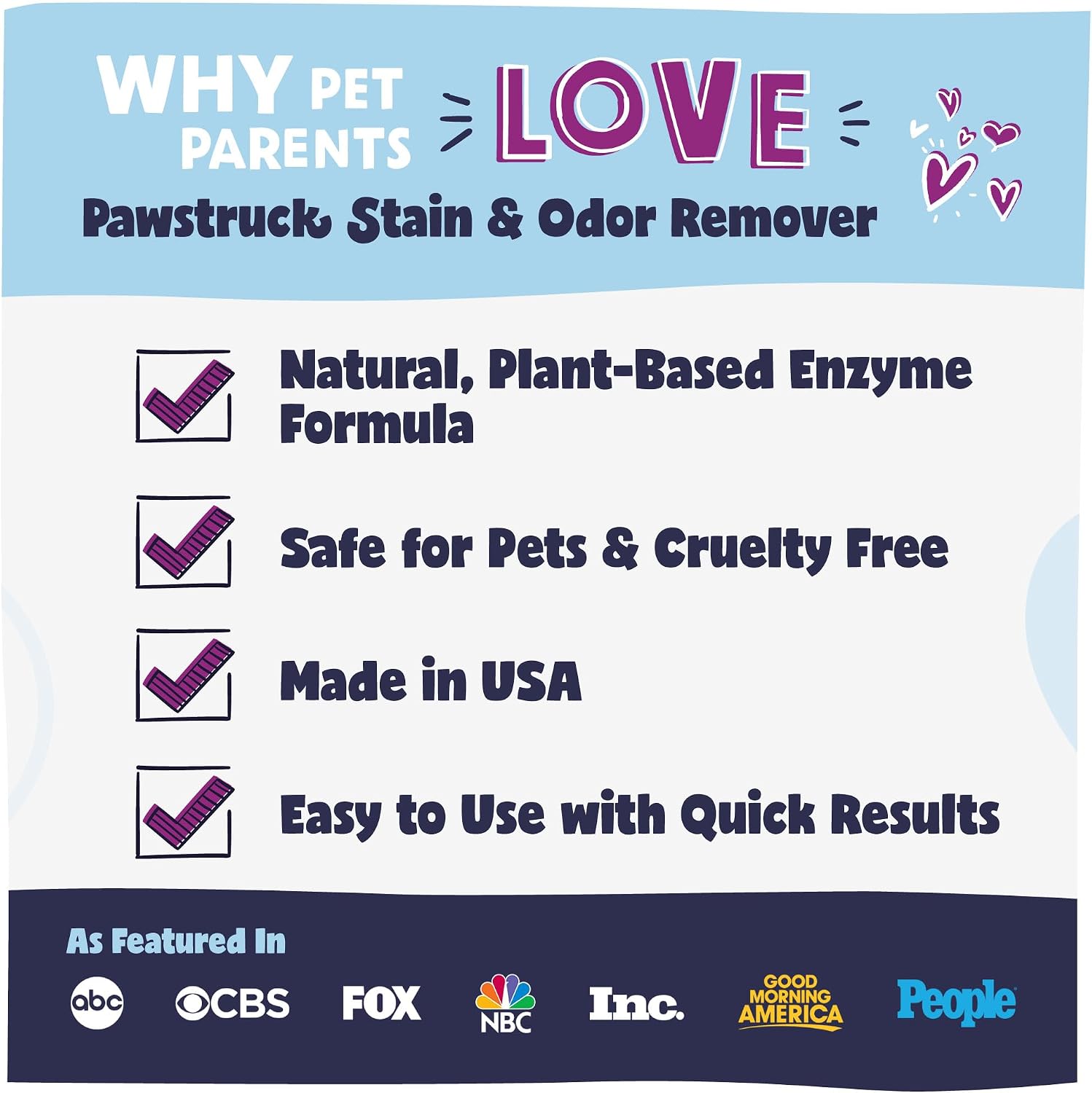 Pawstruck pet stain remover professional strength non toxic spray label details