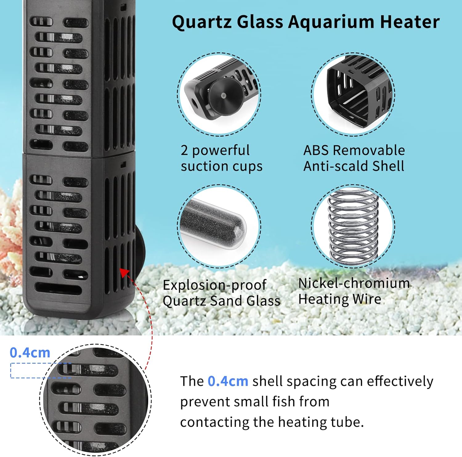 HiTauing fish tank heater safety quartz glass tube