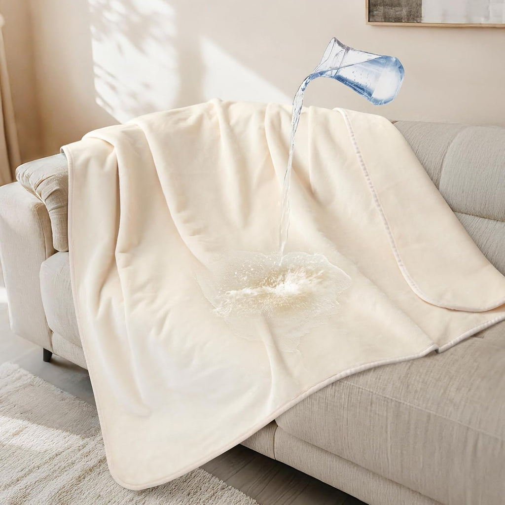 LOOBANI Waterproof Blanket for Bed: Reversible Soft Flannel Twin Bed Blanket 60" x 80", Leakproof Throw Spill-Proof Dog Pet Blanket for Couch Cover, Movie Time, Camping, Travel, Grey - Image 14
