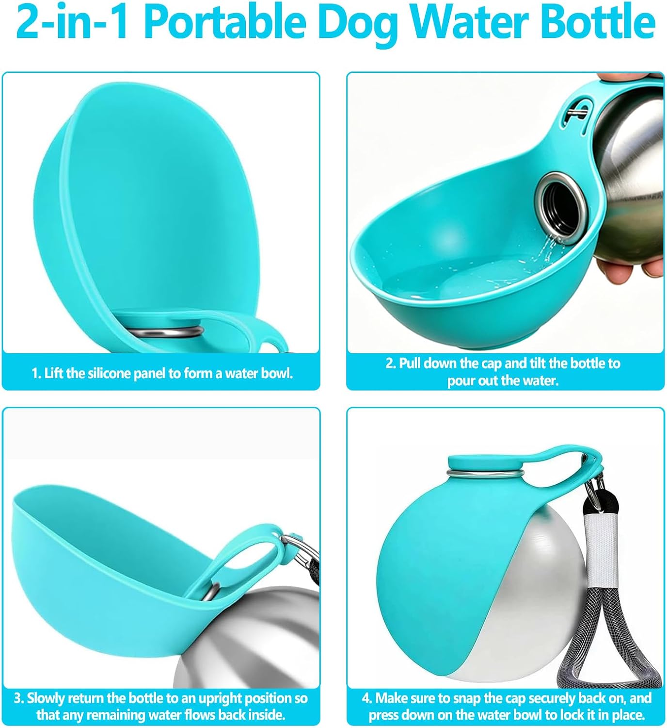 Cxyrna compact pet dispenser being carried by its durable nylon wrist strap during an outdoor walk.