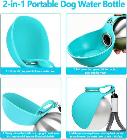 Cxyrna compact pet dispenser being carried by its durable nylon wrist strap during an outdoor walk.