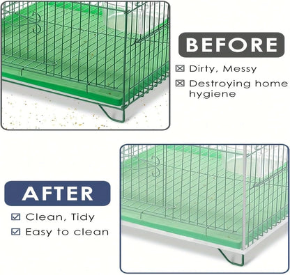 Small bird cage with white polyester mesh skirt attached