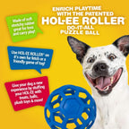 JW Pet Hol-ee Roller 3 inch dog toy held in hand for size reference