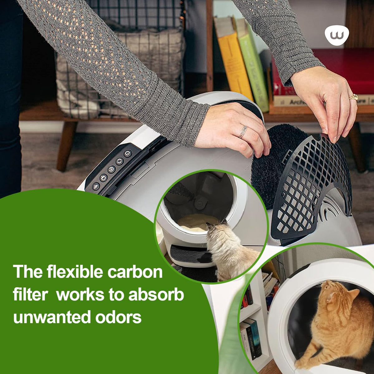 Lubise premium cat litter box air filters display of all eight pieces included in the replacement kit