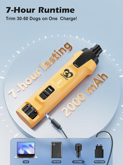 Casfuy dog nail trimmer charging port and battery indicator