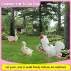 Small pet goose wearing stylish Manon Rosa diaper with bow