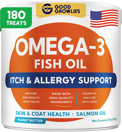 Dog Allergy Relief Chews - Anti-Itch Skin & Coat Supplement: No Fillers, Just Flavor - Itchy Skin Relief Treatment w/Omega 3 Fish Oil - Itching&Paw Licking - Dry Skin&Hot Spots - Made in USA - 180Ct - Image 10