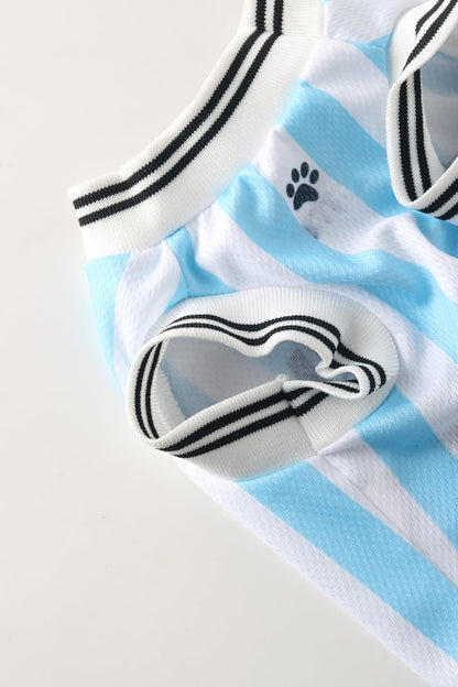 Close up of breathable mesh fabric on pet jersey