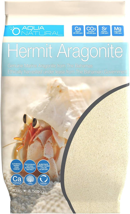 Aqua Natural Hermit Crab Aragonite 10LB sand bag front view