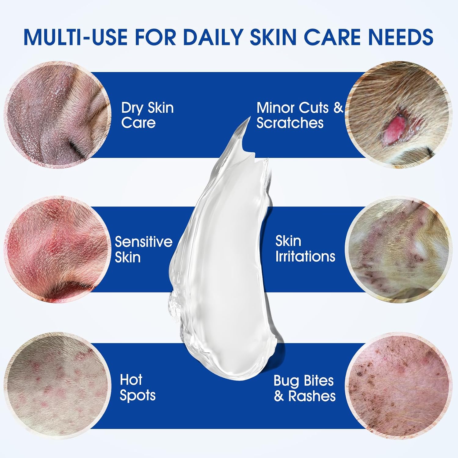 Limerdu pet skin repair spray application on dog skin irritation
