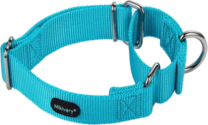 Mikivery Martingale Dog Collar Nylon Adjustable and Safety Training Colourful Comfortable Metal Buckle Pet Collars for Small Medium and Large Dogs(Haze,M) - Image 15