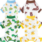 XPUDAC 4 Pack Dog Pajamas Soft Strechy Summer Doggie Clothes for Small Medium Dogs Boy Girl Dog Onesie Puppy Pjs Cat Apparel-Medium - Image 11