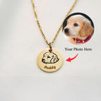 Close up of personalized cat loss remembrance jewelry with custom name engraving