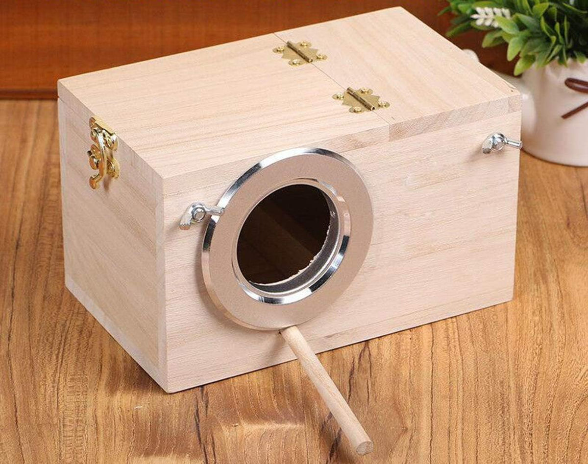 YJJKJ Wood Parakeet Nest Box with Natural Nesting Pads, Breeding Bird Cage House for Lovebirds Cockatiel Parrotlets Budgerigar Small Parrot - Image 9