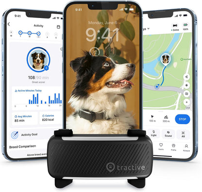 Tractive Smart Dog GPS Tracker black front view