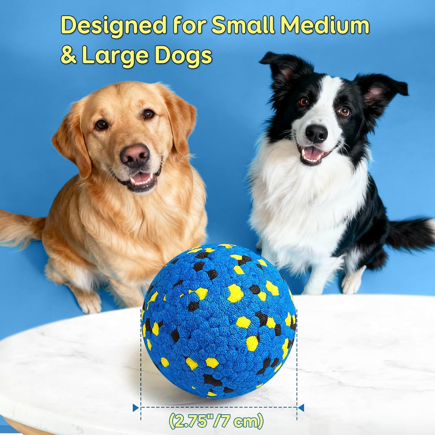 Kimee Dog Balls Tennis Ball Toys Dog Toys for Aggressive Chewers Durable Teething Chew Toys Water Toy Fetch Ball for Large Medium Small Dog and Puppies (4 Balls) - Image 3