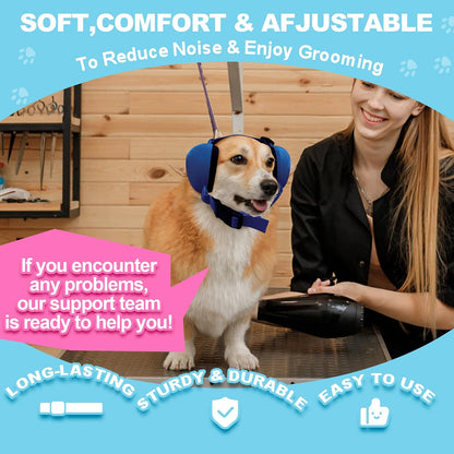 Prohear dog earmuffs showing noise reduction rating