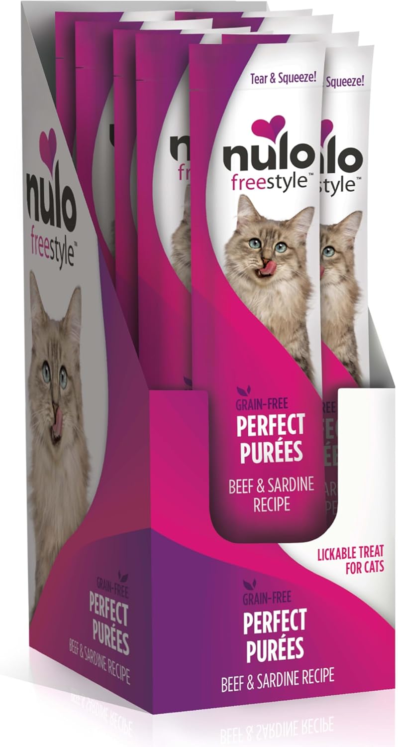 Nulo Freestyle Grain-Free Perfect Purees Premium Wet Cat Treats, Squeezable Meal Topper for Felines, High Moisture Content to Support Hydration, 0.5 Ounces in each Lickable Wet Cat Treat Pouch - Image 13