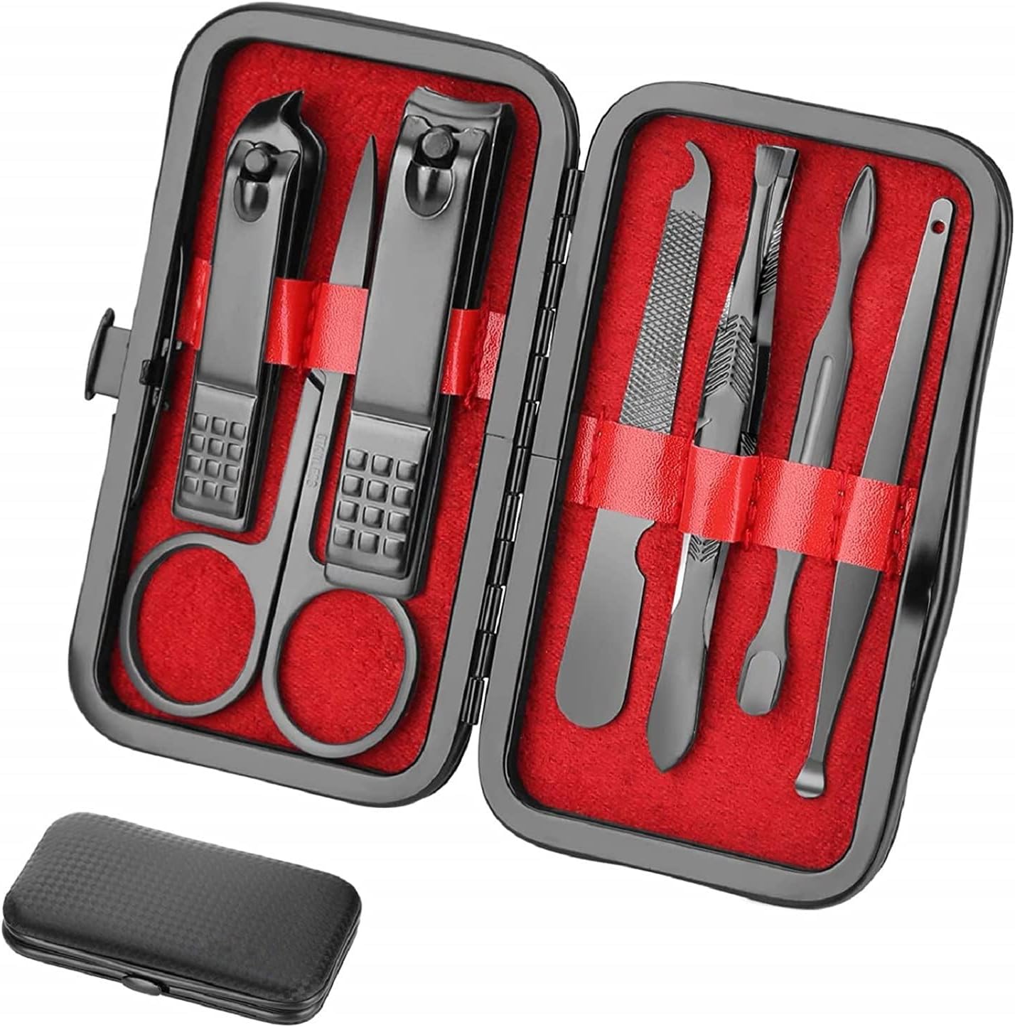 Aceoce 8 piece manicure and pedicure grooming set front view