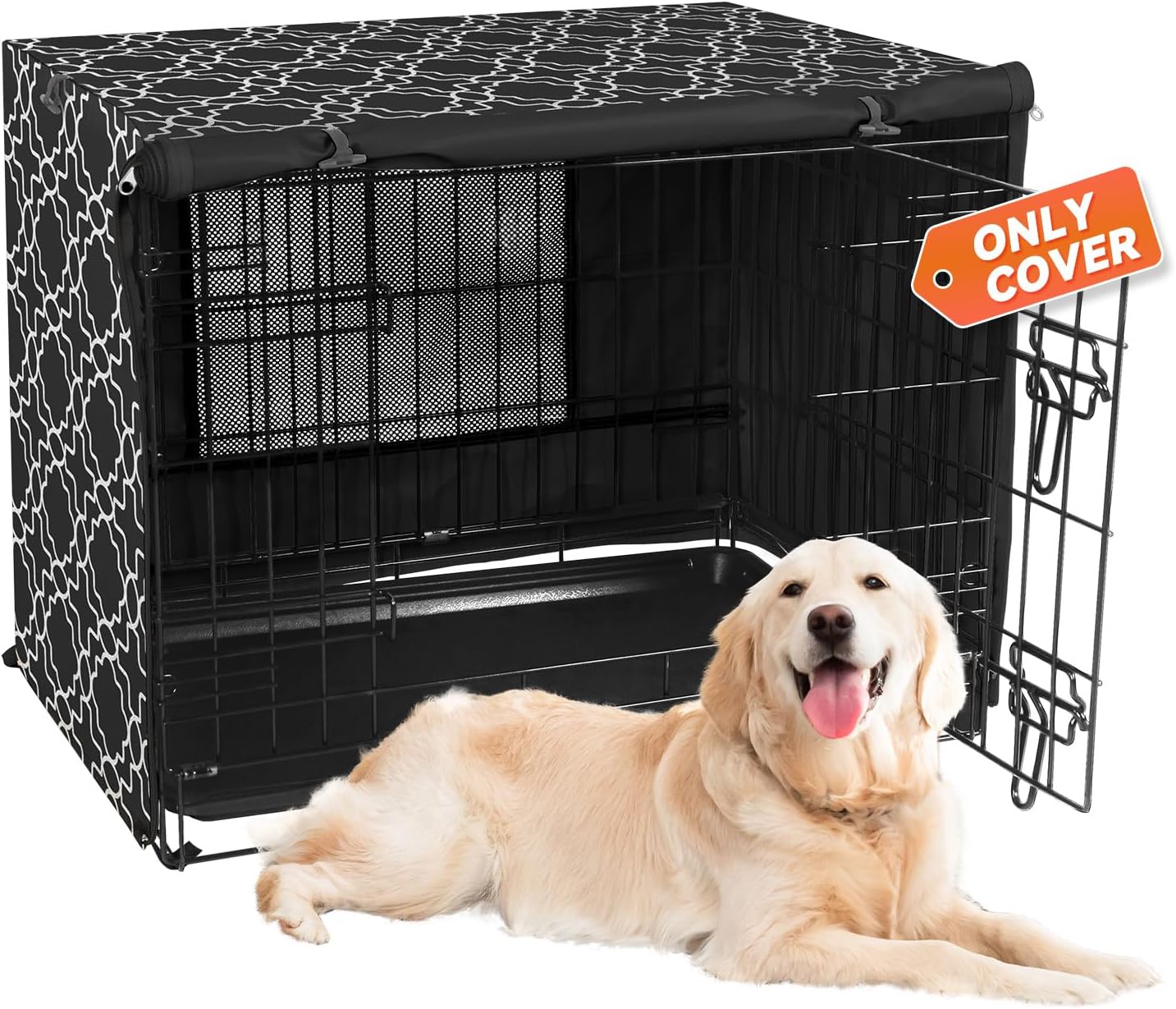 X-ZONE PET Double Door Dog Crate Cover - Polyester Pet Kennel Cover Fits 30 inches Wire Crate, Tan - Image 11