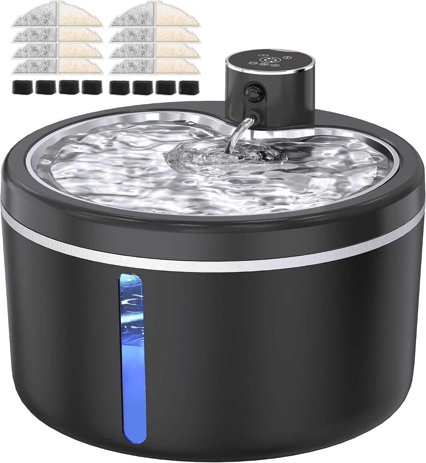 Cat Water Fountain Cordless, 108oz/3L Pet Fountains for Cats Indoor with Stainless Steel Tray, Battery Operated Cat Drinking Fountain with Motion Sens - Image 9