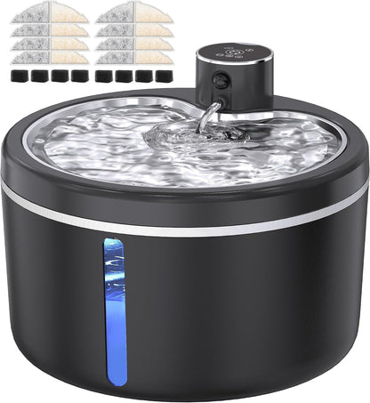 Cat Water Fountain Cordless, 108oz/3L Pet Fountains for Cats Indoor with Stainless Steel Tray, Battery Operated Cat Drinking Fountain with Motion Sens - Image 9
