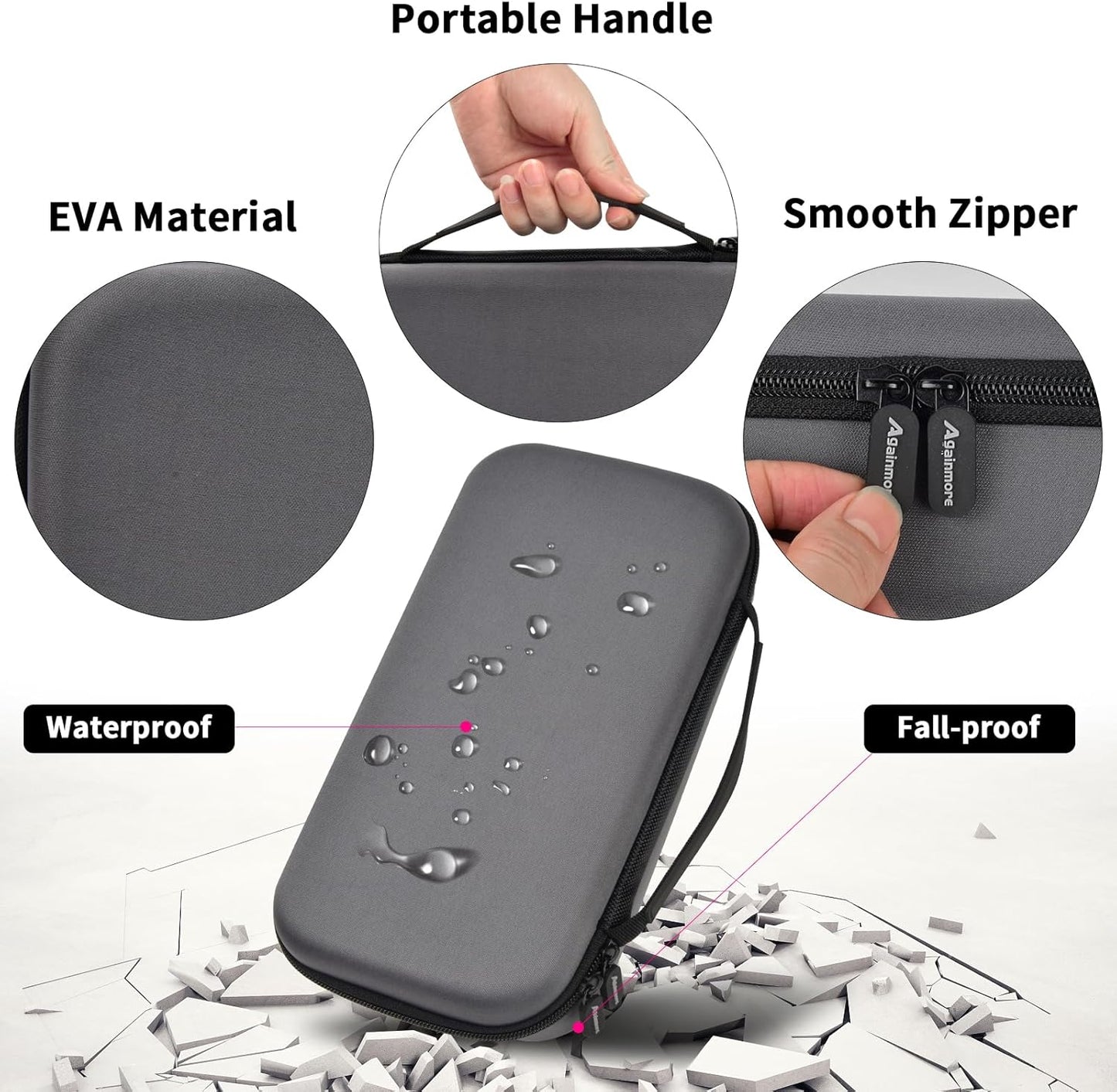 Hard EVA protective microphone organizer with secure accessory mesh pockets