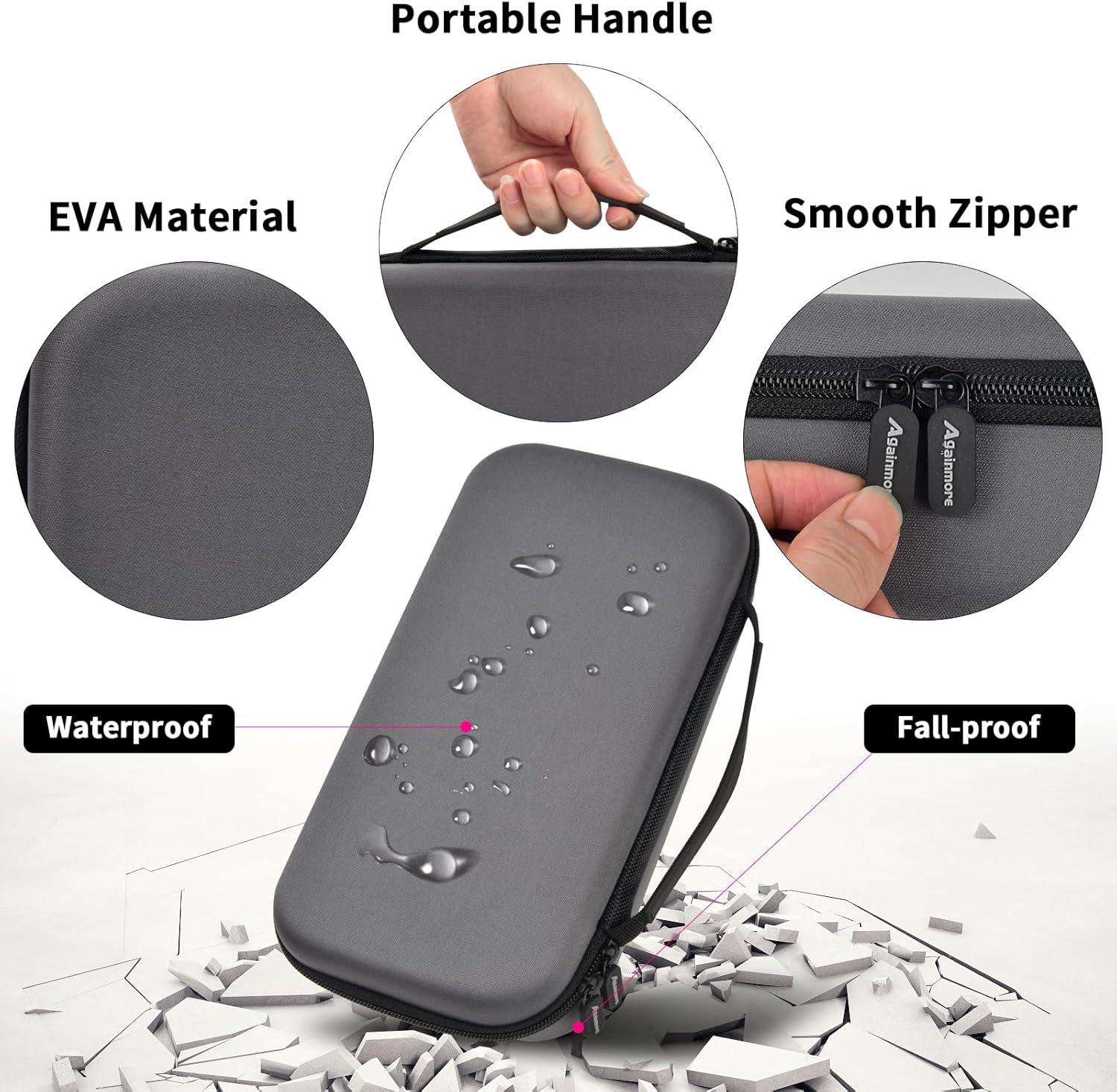 Hard EVA protective microphone organizer with secure accessory mesh pockets
