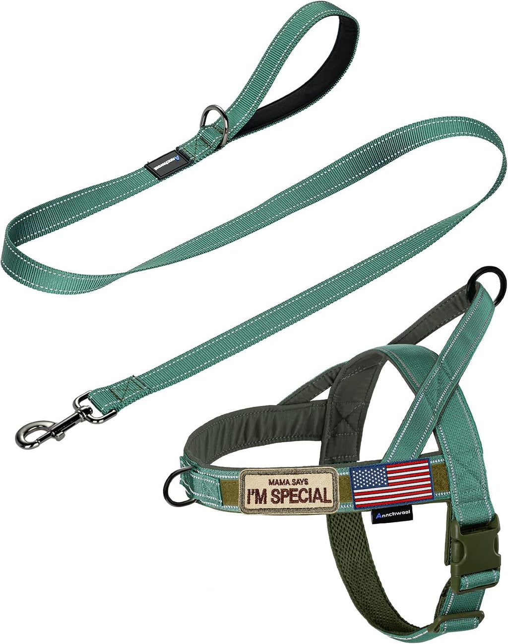 Annchwool No Pull Dog Harness with Soft Padded Handle,Reflective Strip Escape Proof and Quick Fit to Adjust Dog Harness,Easy for Training Walking for Small & Medium and Large Dogs(Brown,L) - Image 14