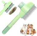 Shopvilla Xangnier pet hair removal comb front view showing self cleaning button