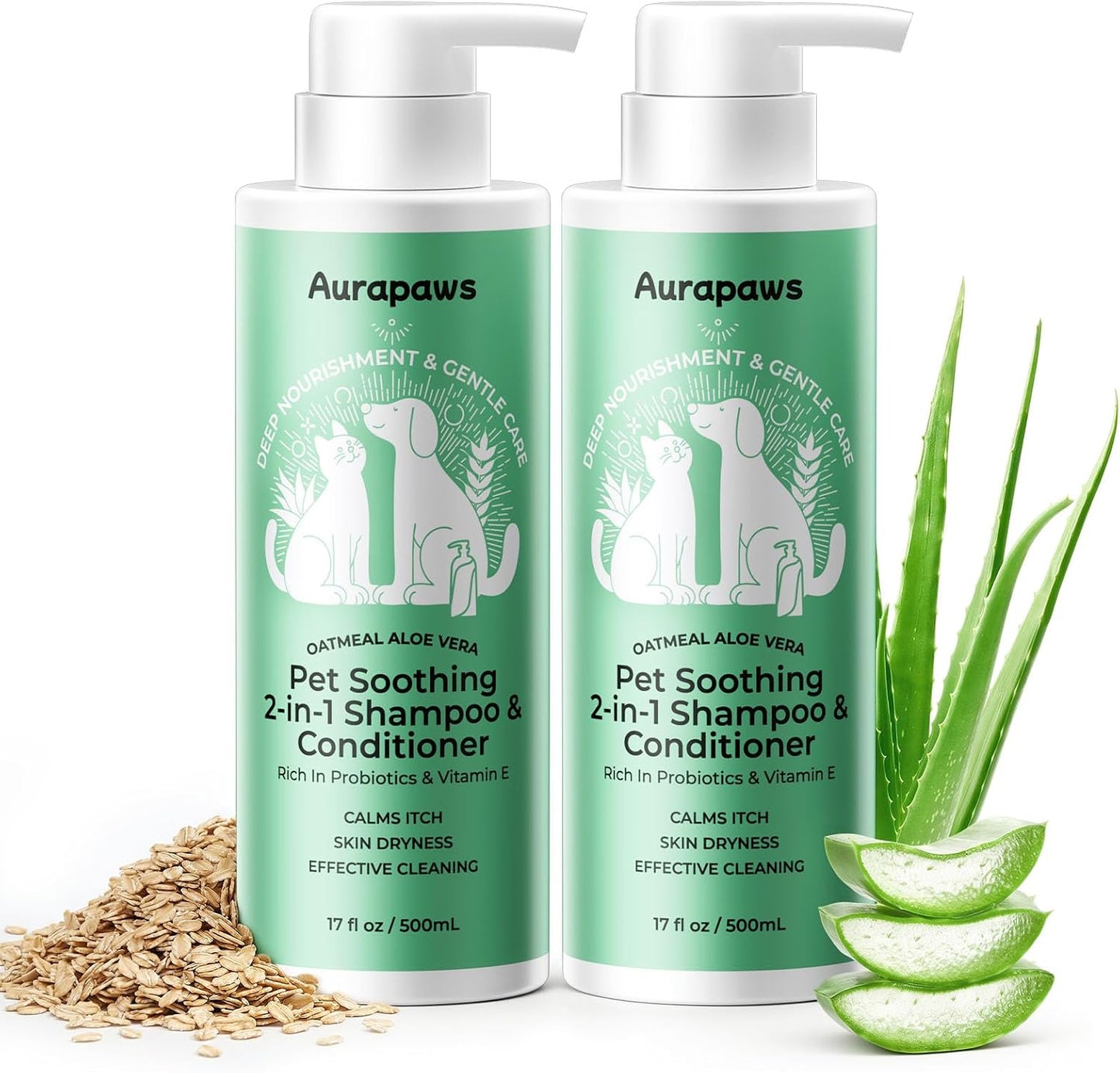 Probiotic Dog Shampoo and Conditioner Set for Sensitive Skin, Itchy Skin Relief, Deodorizing Dog Shampoo, Smelly & Moisturizes for All Breeds & Puppies, Vanilla Sandalwood, 17 oz(Pack of 2) - Image 11