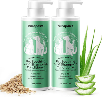 Probiotic Dog Shampoo and Conditioner Set for Sensitive Skin, Itchy Skin Relief, Deodorizing Dog Shampoo, Smelly & Moisturizes for All Breeds & Puppies, Vanilla Sandalwood, 17 oz(Pack of 2) - Image 11