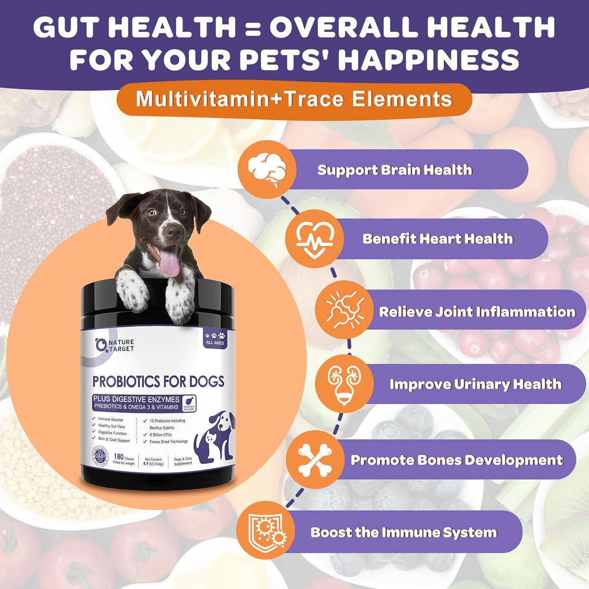 Nature Target omega 3 dog chews for skin and immune health