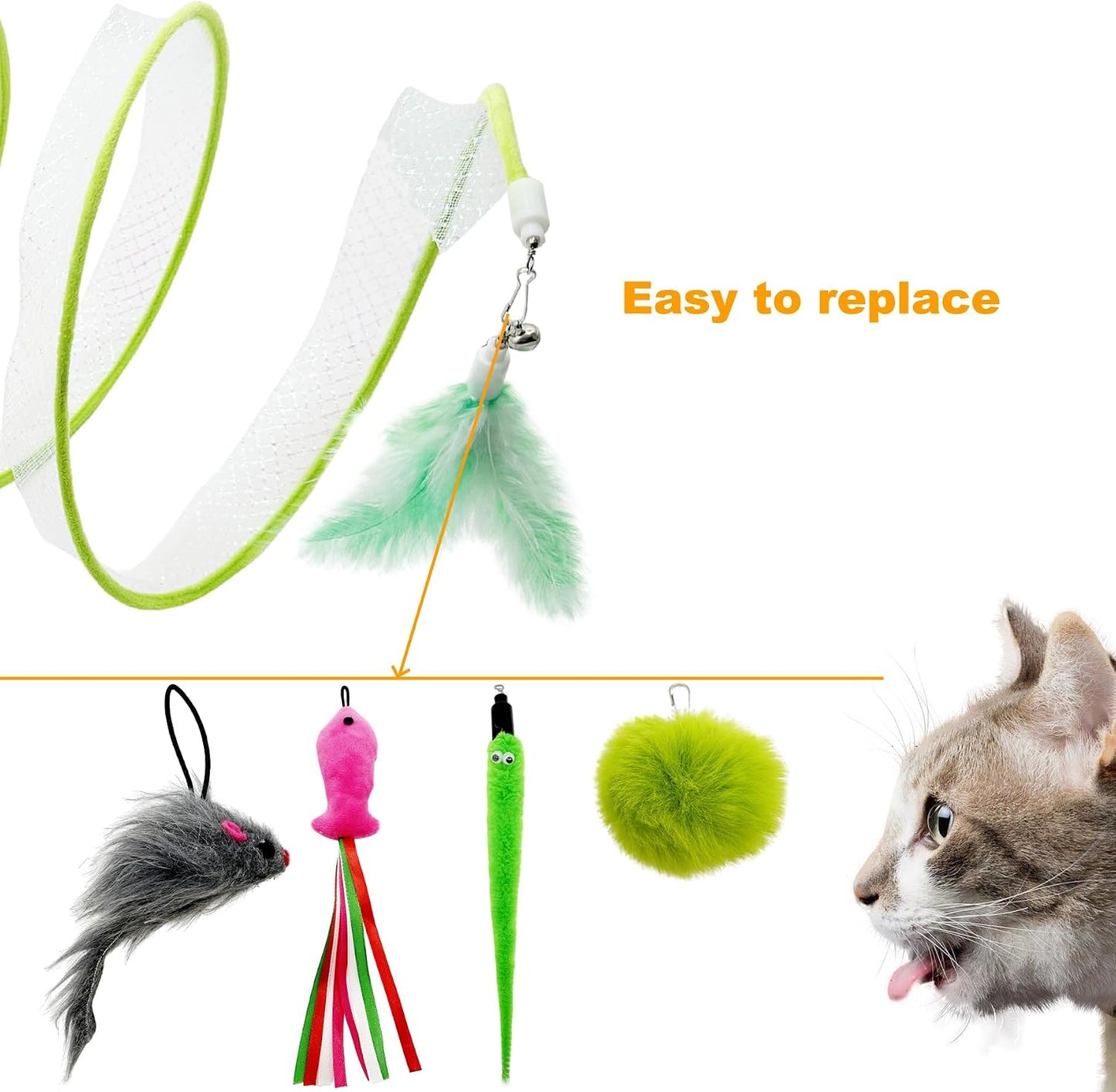 Durable elastic steel wire frame construction of the interactive cat teaser tunnel