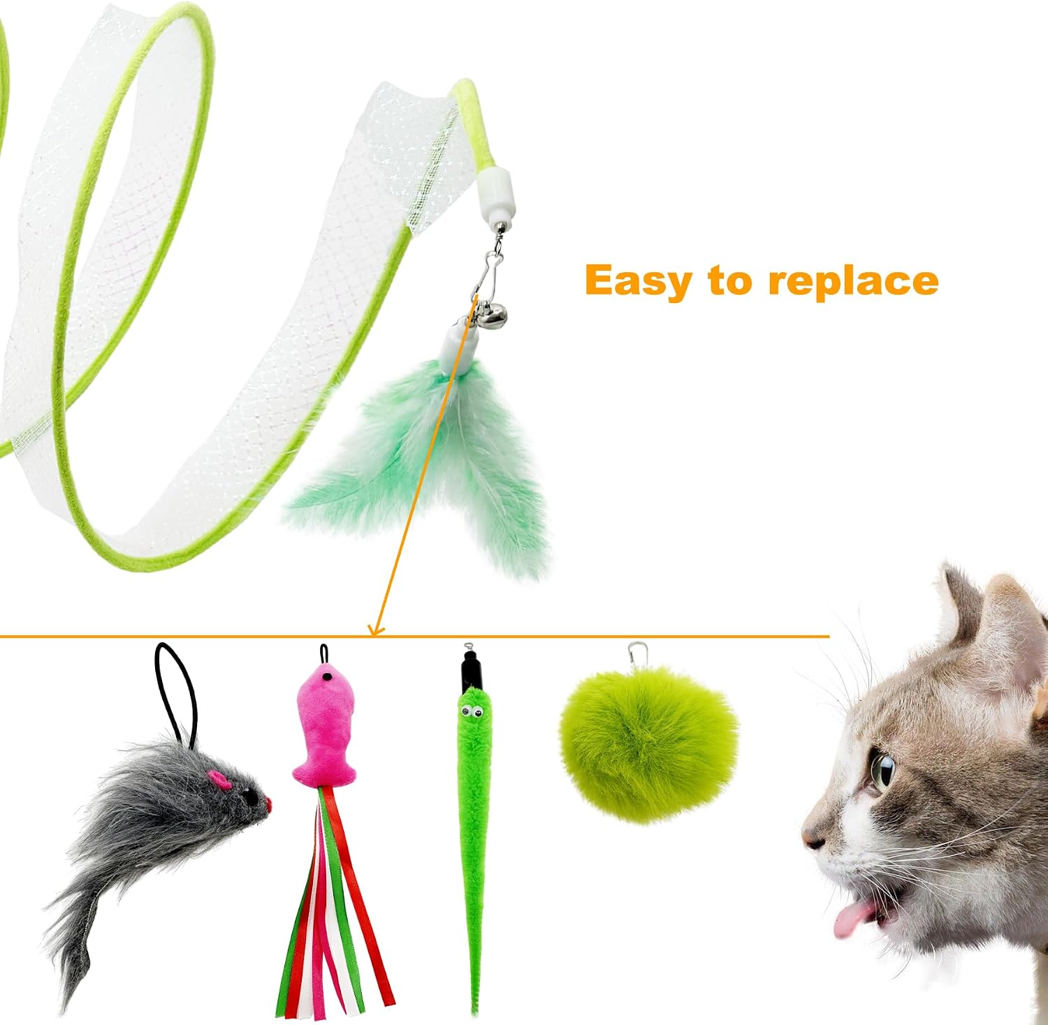 Durable elastic steel wire frame construction of the interactive cat teaser tunnel